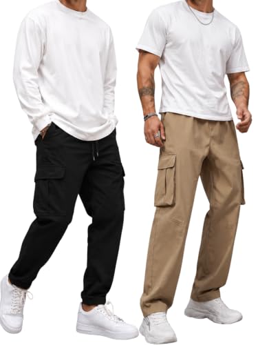 Image of Leriya Fashion Men's Cargo Pants | 4 Pocket Cotton Cargo Joggers for Men | Loose Fit Stylish Pant with Pockets | Casual Baggy Trousers & Streetwear Lower