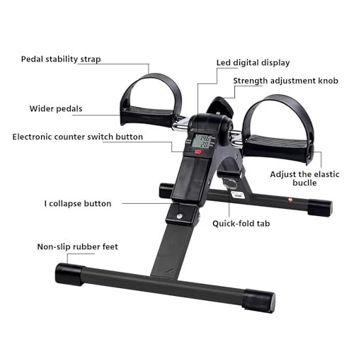 Mini bicicleta pedaleadora con resistencia ajustable y display digital miniatura 7