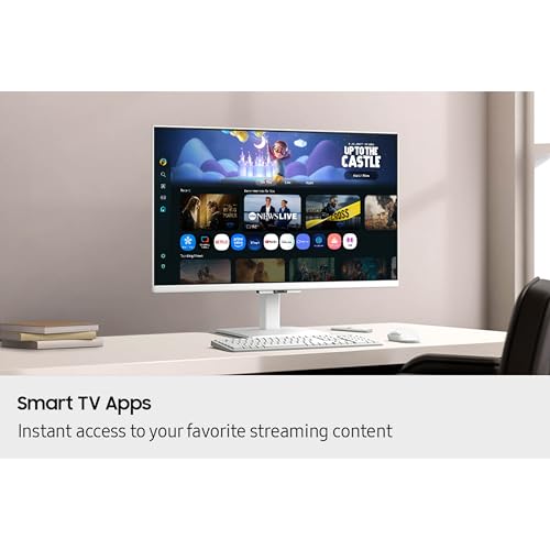 Image of Samsung 27 inch M5 Smart Monitor with Smart TV Experience|FHD 1920 x 1080|Screen Mirroring|IPS Panel |10W Speakers|Adaptive Sound|Wi-Fi|HDMI|Bluetooth|LS27FM501EWXXL|White