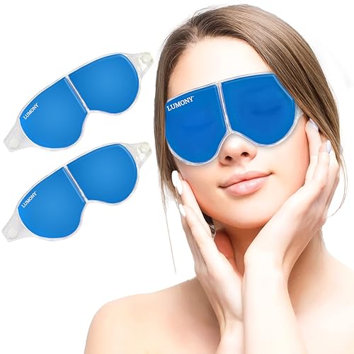 LUMONY® Cooling Eye Gel Mask for Dark Circles, Dry eyes,Pain Relief, Redness,Eye Patches Cooling Gel Pads For Women & Men- Blue (Pack Of 2)