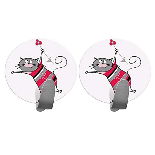 Tatkraft Funny Cats Ganchos, Acero Inoxidable, Blanco, 6X1X50 CM