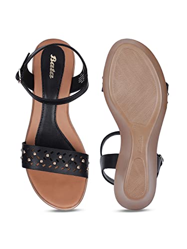 Image of Bata Women Ankle-Strap Wedge Heel Sandal - Black