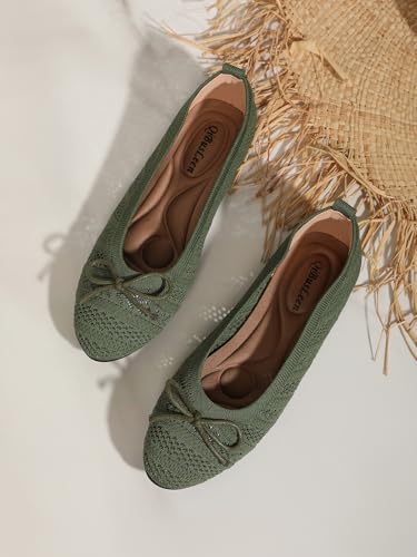 Chaussures plates confortables légères en maille souple avec nœud chic - 6