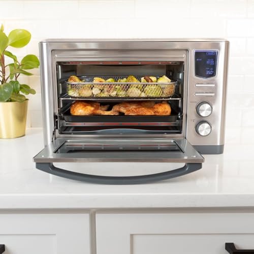Image of Kenmore Digital 11-In-1 Air Fryer Toaster Oven Combo 25 Qt Convection Rotisserie Dehydrator Bake Broil 1800 Watts 80-450F Temp Controls Top & Bottom Heater Adjustments Stainless Steel Large Capacity