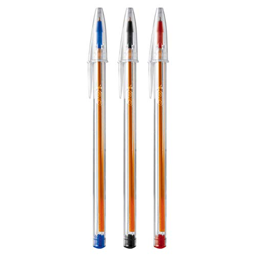 BIC Cristal Precisão -Caneta Esferográfica, Ponta Fina de 0.8mm, Pacote com 3 unidades