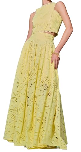 Image of Women's 2 PCS Lace Holes Tank Tops Bodycon Skirts Sexy Nightclub Party Dress Outfits Set