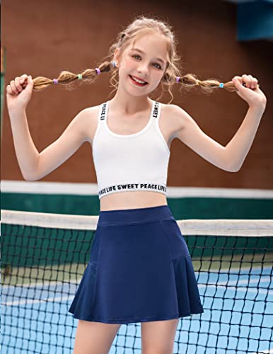 Arshiner Girl's Sport Skirts with Shorts Athletic Pleated Skort Colorful Performance Skorts3