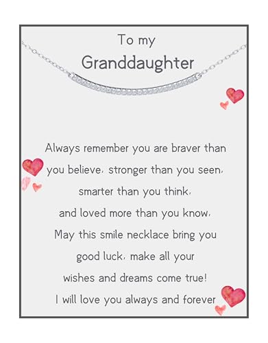 Silver Spirational Smile Necklace for Teenage Granddaughter Gift Trendy 925 Sterling Silver Heartmelt Present