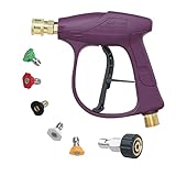 Atmozon High Pressure Washer Gun, 5 Power Washer Nozzles Tips, M22 14 Swivel 3/8' Plug, 3000 PSI,...