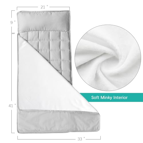 Image of Toddler Nap Mat 2-Pack with Blanket, 50 inchx21 inch, Portable, Arrow and Grey