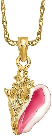 IceCarats 14K Solid Yellow Gold Conch Shell Necklace Chain Pendant Charm - Image 2