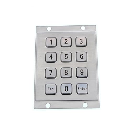 12-Key 3x4 Industrial Mini Stainless Steel Numeric Keypad for Outdoor Smart Parcel Lockers(Matrix,Esc and Enter)