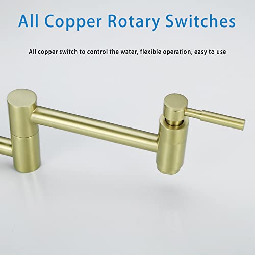 Grifo de cocina plegable oro cepillado para optimizar espacio al cocinar 7
