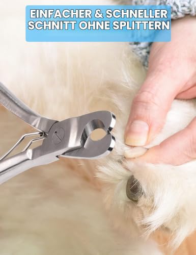 Gobeigo Krallenschere für Hunde mit Nagelfeile, Profi Krallenpflege for Haustiere, Scharfe Klingen Krallenschneider, Hundenagelschere für Große Hunde/Dicke Zehennägel/Alte Katzen