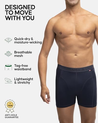 Image of Men's Sports Trunks Dry Fit Performance Boxer Brief 3 Pack, Breathable, Soft, Quick Dry, Odor Resistant, Running, Gym
