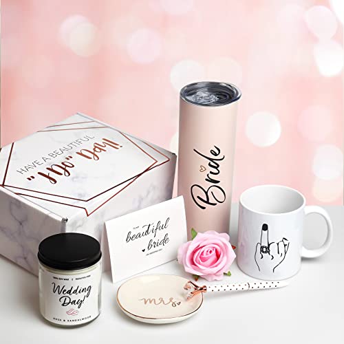Bride To Be Gifts Box, Bridal Shower, Bachelorette Gifts For Bride, Engagement Gifts For Her, Wedding Gifts For Bride, Bachelor Party Gifts, Stainless Steel Tumbler Cup, Mug, Scented Candle - (Pink) #TOP4