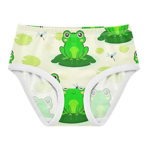 Green Frogs Cute Panties Little Girl Toddler Girls Underwear Cotton Durable Kids Undies Briefs 2t