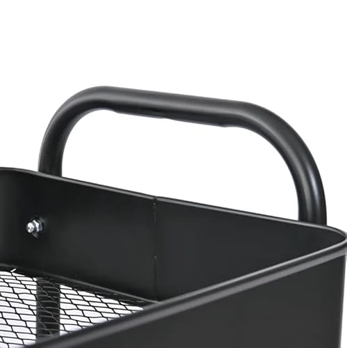 MAGNA RETAIL 3-Tier Slim Metal Trolley on Wheels | Storage Shelves | Makeup Storage | Cleaning Trolley | Shelves Unit | Utility Cart | Cleaning Caddy | Metal Rolling Cart (Black) - Image 4