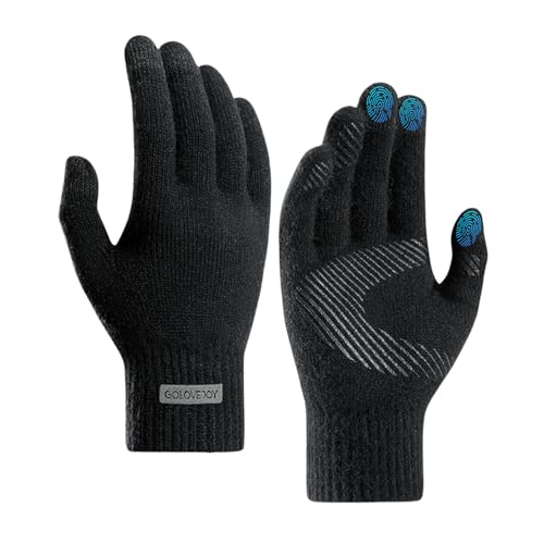 BOYSSPAA 2025 Verbesserte Winterhandschuhe für Herren und Damen, warme Thermo-Touchscreen-Handschuhe mit Silikon-Anti-Rutsch-Griffen, winddicht, Outdoor-Fahrradhandschuhe (Schwarz, XL) BOYSSPAA 2025 Verbesserte Winterhandschuhe für Herren und Damen, warme Thermo-Touchscreen-Handschuhe mit Silikon-Anti-Rutsch-Griffen, winddicht, Outdoor-Fahrradhandschuhe (Schwarz, XL)