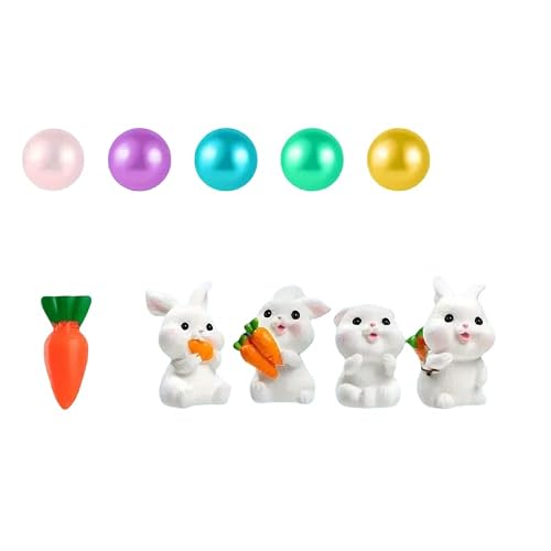 RSACCSKY 60pcs Easter Vase Filler, Multicolor Pearl Beads and Bunny,Rabbit Candy Cane Faux Pearls for Home Table Decor,Centerpieces Table Decorations,Table Scatters(Pastel) - Thumbnail 4