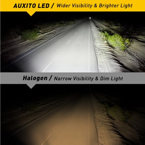 Image of AUXITO H4 Bulbs, 900% Brightness 6500K Cool White, CSP Chips 9003 Fog Lamps Replacement, Play and Plug, Pack of 2