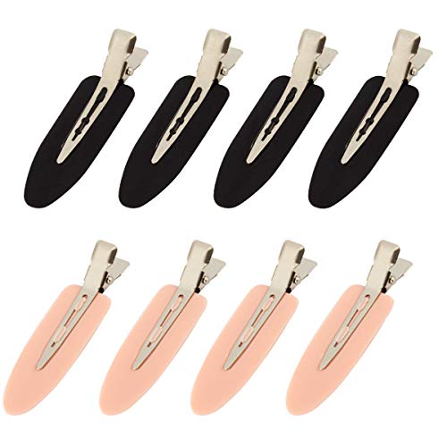 8 pieces No Bend Hair Clips, No Crease Hair Clips, Pin Curl Clips, Makeup Hair Clips for Hairstyle Bangs Waves Styling Makeup Application