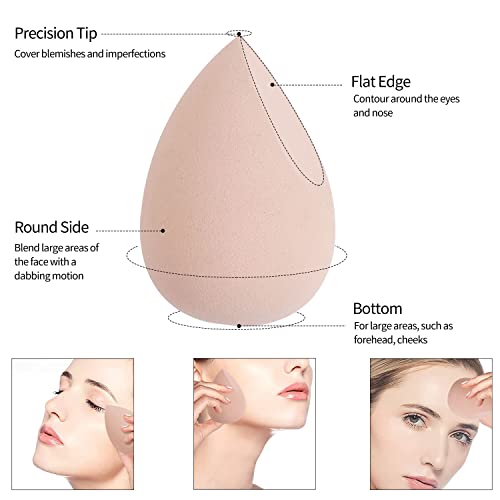 Real Perfection Foundation Brushes Makeup Brushes Set Kabuki Brush Dual-sided Blush Concealer Brush Makeup Brush Set Sponge Ideal for Blending Buffing Foundation Cream Powder Make up Brushes Tool Kit