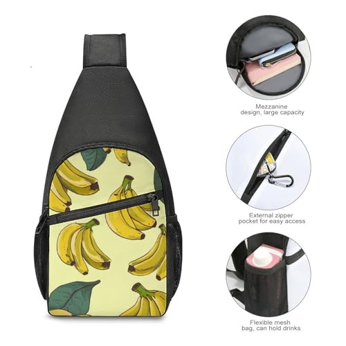 Bolso cruzado casual con estampado de banana grande miniatura 5