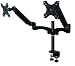 Produktbild GSA12D Gas Spring Dual Monitor Arm Desk Mount Stand w/vesa Bracket & Desk clamp for Twin 15"-27" LCD Screens : Tilt up/down 180°, Free Swivel Left/Right 360°, 360° Rotation - in Black