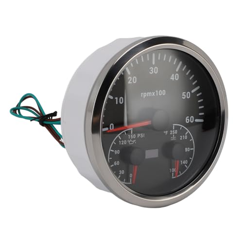 SUPYINI Compte-tours multifonction 3 en 1 - Compte-tours - Pression d'huile - Température de l'eau...