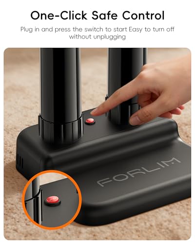 Image of FORLIM Boot Dryer for Work Boots, Silent Shoe Dryers for Sneakers & Gloves | Energy-saving low heat, no fan noise, 18.9 in tall tubes, one-click control for workers, hikers, athletes, dorms, cabins