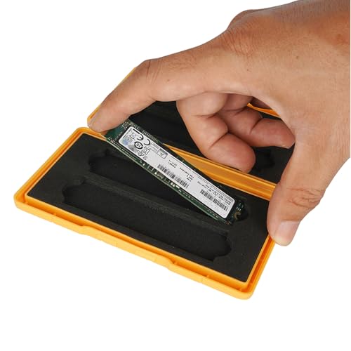 Seaocloud 4 Slots NVMe Case Protective Box for M.2 2280 SSD Portable with Shockproof Moisture Proof and Dust Proof (Orange)