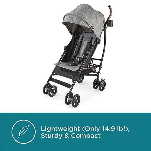 Contours MaxLite Deluxe Lightweight Foldable Baby & Toddler Stroller with Reclining Seat, Compact One-Hand Fold for Airplane or Car Travel, Durable and Comfortable – Graphite Gray