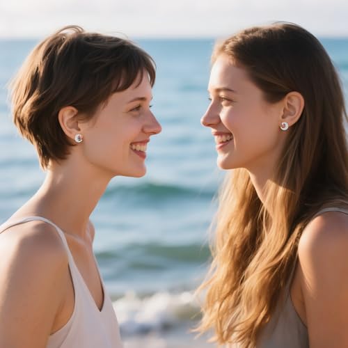 Moon Cat Earrings Sterling Silver Black Cat Stud Earrings Moon Animal Jewelry for Women Mom3