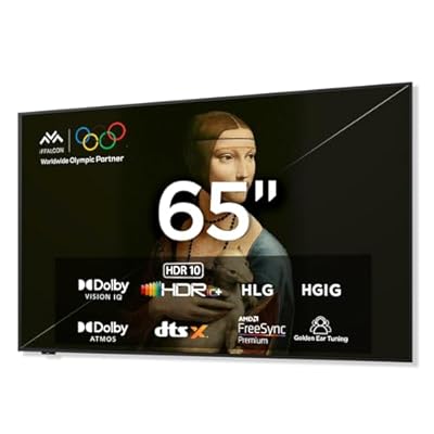 iFFALCON 65-Inch Class QLED 4K Smart TV, Ultra-Slim Picture Frame TV, 144Hz, HDR, Art Mode w/AI Art, Wide Color Gamut, Dolby Vision IQ, Dolby Atmos, Google Assistant Voice Remote(65F75, 2025 Model)