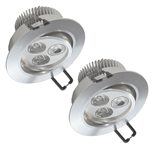 Eco Light LED-Einbauleuchte Venlo, 2-er Set, IP44 für Badezimmer geeignet, 240 lm, schwenkbar 8016, alu Cover