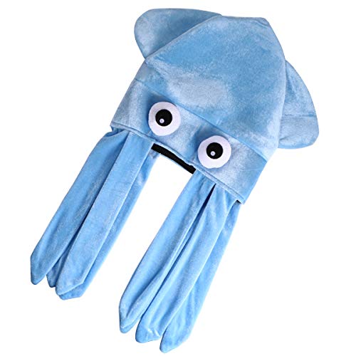 ABOOFAN Rainbow Squid Hat Chapéus de festa engraçados e loucos Chapéu de animais do mar Cocar de pol