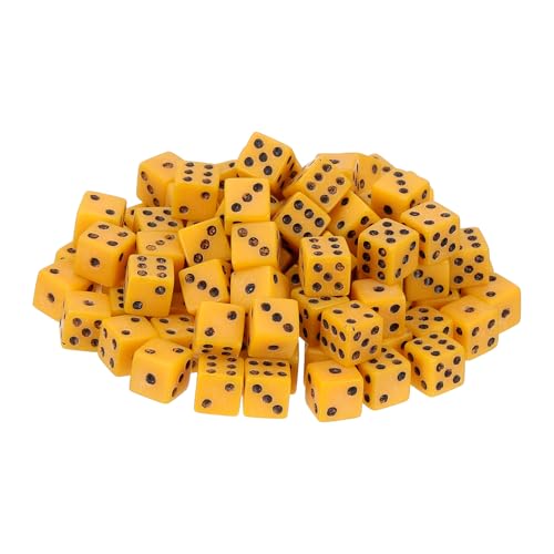 uxcell Mini dés 8mm acrylique six faces jaune 50 pcs