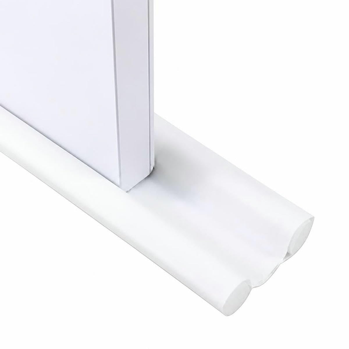 Tbskuy 2Pcs White Adjustable Door Draft Stopper Seal Strip Bottom Weather Stripping For Door And Windproof Soundproof Dustproof Waterproof-7.5Mm