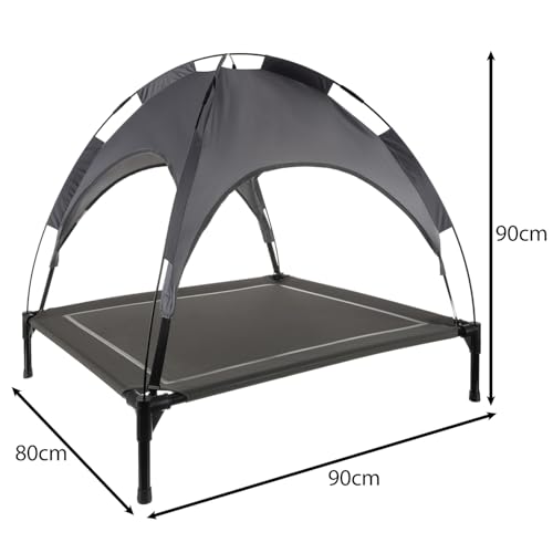 Purlov Hundeliege Outdoor mit Dach XXL - Hundebett Outdoor mit UV-Schutz, wasserfester Matte & Tragetasche – ideal für Garten, Balkon, Camping & Strand 25428
