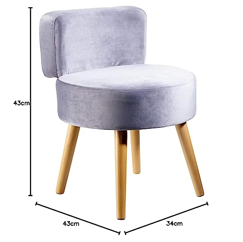 Miniatura 9 de Echtwerk Sillón Milo Tapizado, Sillón Escandinavo, Silla Confortable, Respaldo Alto, Acolchado De Espuma Suave, Para Salón Y Rincón De Lectura, Patas De Madera, 44 X 58 Cm, 4 Kg, Color Gris