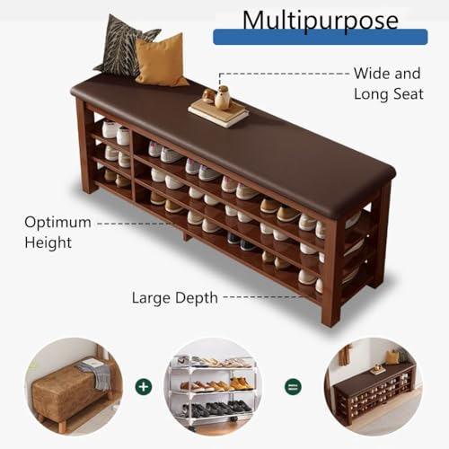 Banc à chaussures en bois de qualité supérieure finition naturelle