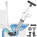 Gecyfit Toilet Plunger, High Pressure Drain Unclogging Tool, Plungers for Bathroom, Floor, Shower, Sink Heavy Duty, Multi-Purpose Air Pump Plunger for Toilet, Toilet Snakes for Hair Clog Remover