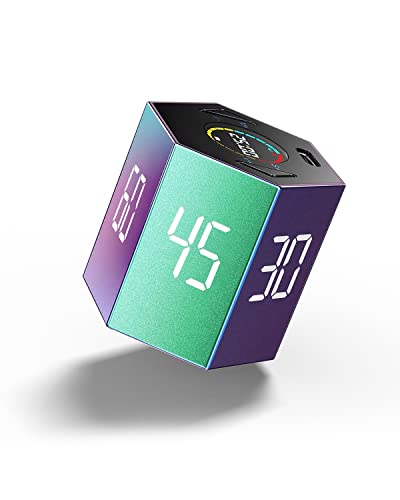 Image of Ticktime Pomodoro Timer, Productivity Timer Cube, 5 /15 /25 /30 /45 /60 Min Presets, Custom Countdown & Stopwatch 1s-99m59s, Sound /Vibration /Silent, Magnetic, Rechargeable, for ADHD Study Work,Violet