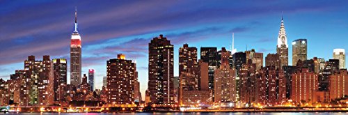 Tableau avec éclairage LED - Tableau mural lumineux avec minuteur, motif New York, 120 x 40 cm, scintillant