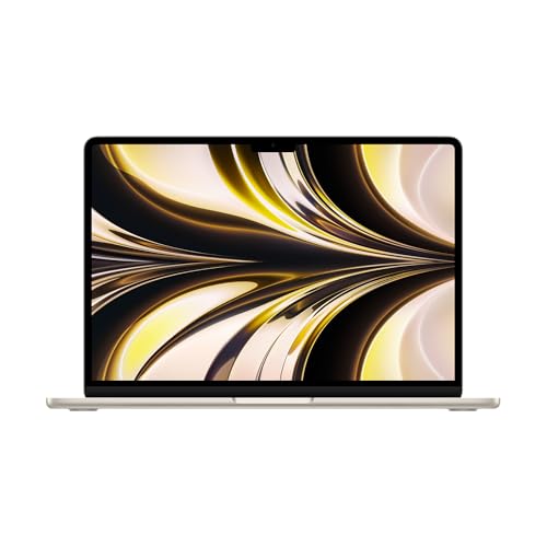 2022 Apple MacBook Air M2 Chip (13-Pouces, 8Go RAM, 512Go SSD Stockage) (AZERTY French) Lumière stellaire (Reconditionné)