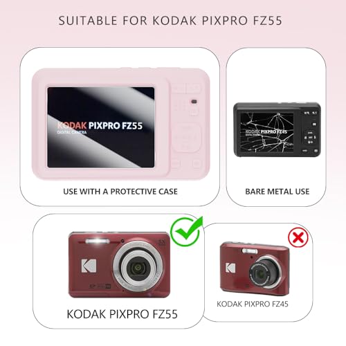 Image of Case for KODAK PIXPRO FZ55 Case, Soft Silicone for KODAK PIXPRO FZ55 - Anti-Scratch Slim Fit Lightweight Protective - pink