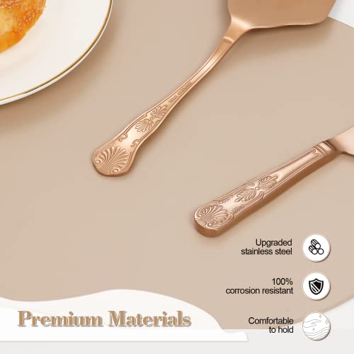 Cake Knife And Server Set, Personalized Cake Cutting Set For Wedding, Rose Gold Cake Cutter Pie Pizza Server Set, Engraved Cake Serving Set For Anniversary Birthday Party Gift (Rose Gold) #TOP4