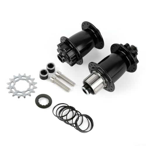Besttoolifes Freehub Body - Cubo de bicicleta de montaña, juego de bujes de bicicleta de salto de suciedad 32H, cubo de salto de suciedad con agujero de radios de 14G (negro)