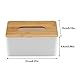Abnehmbarer Taschentuchdeckel, Taschentuchbox aus Kunststoff und Holz, quadratischer, rechteckiger Taschentuchhalter-Organizer für den Home-Office-Schreibtisch (rechteckig)